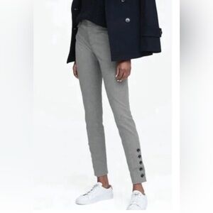 Banana Republic grey Sloan pants with black button ankle detailing